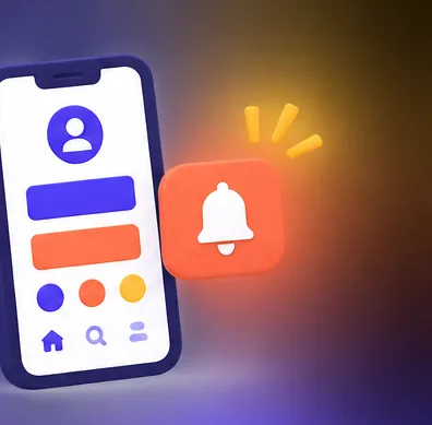 Ilustración de un teléfono móvil con notificaciones